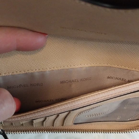 Michael Kors Beige Leather Wristlet - Picture 8 of 12